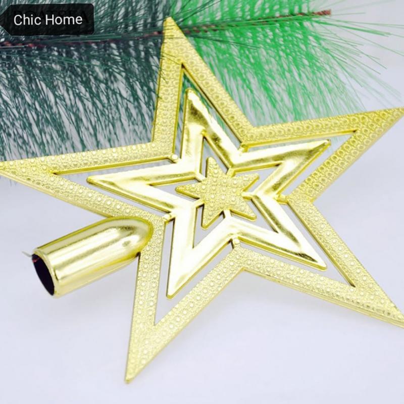 

Christmas Decorations 20cm Tree Top Star Five-star Ornament Golden Pendant Ornaments