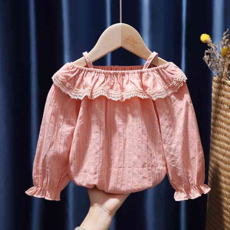 

Blouse For Girls Plaid Long Sleeve Cotton Ruched Collar Children Girl Tops Kids Clothes Korean Costume Shirt Top, White;black