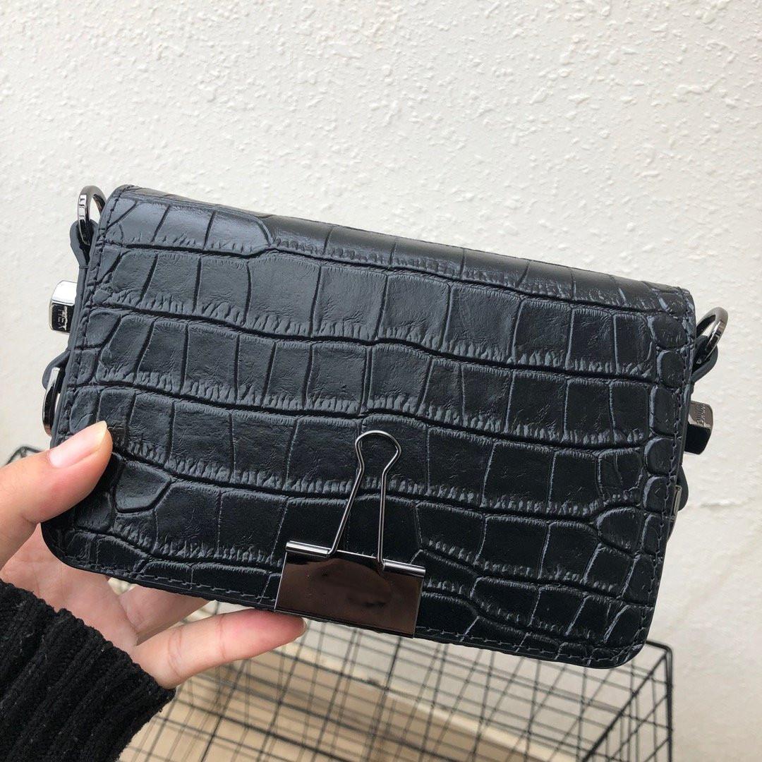 

Popular Mini women leather bag spring and summer Single Shoulder Messenger women's bags white stripe with yellow black strap letter, Python pattern