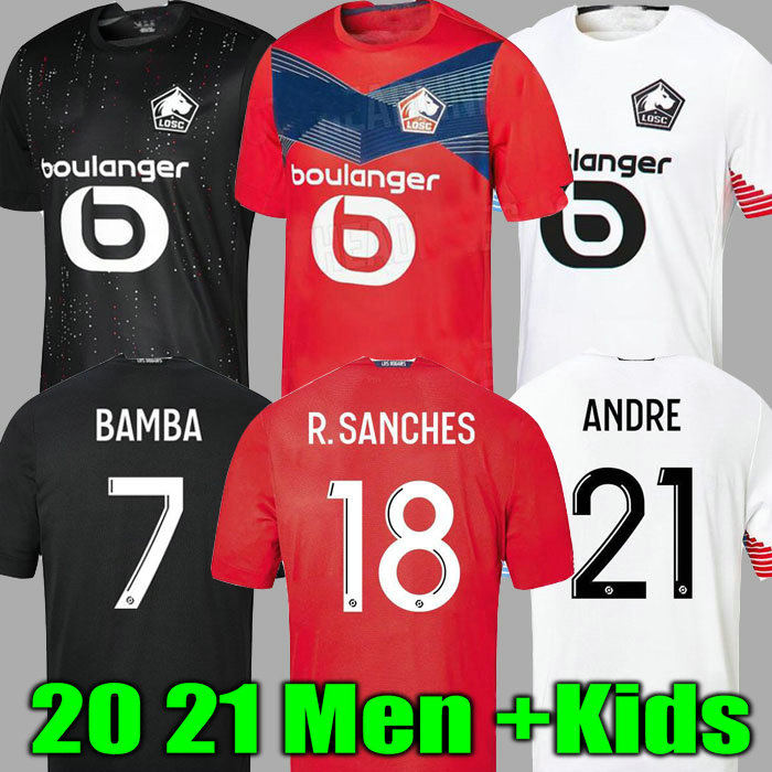 

20 21 LOSC Lille jersey man BAMBA J.DAVID J.IKONE football shirt YAZICI SOUMARE CELIK R.SANCHES soccer jersey Maillot de, 20 21 home
