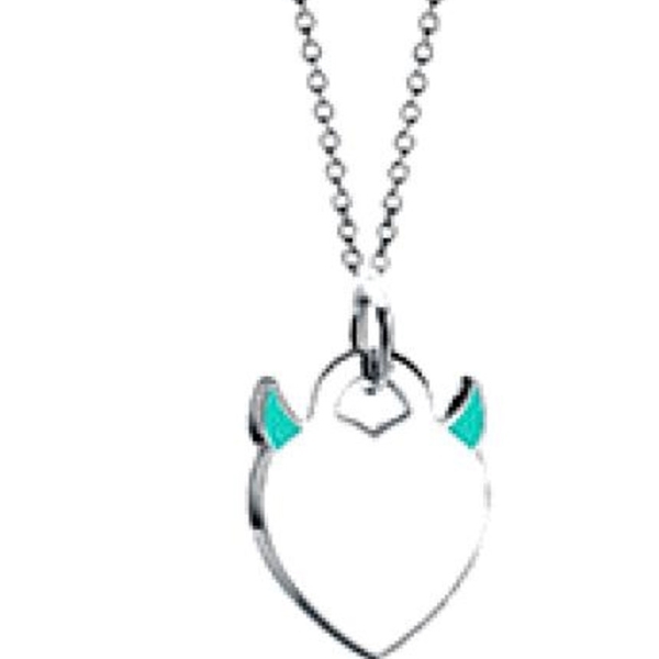 

AMC tiff necklace 925 silver pendant necklace female jewelry exquisite craftsmanship official classic blue heart necklaceq