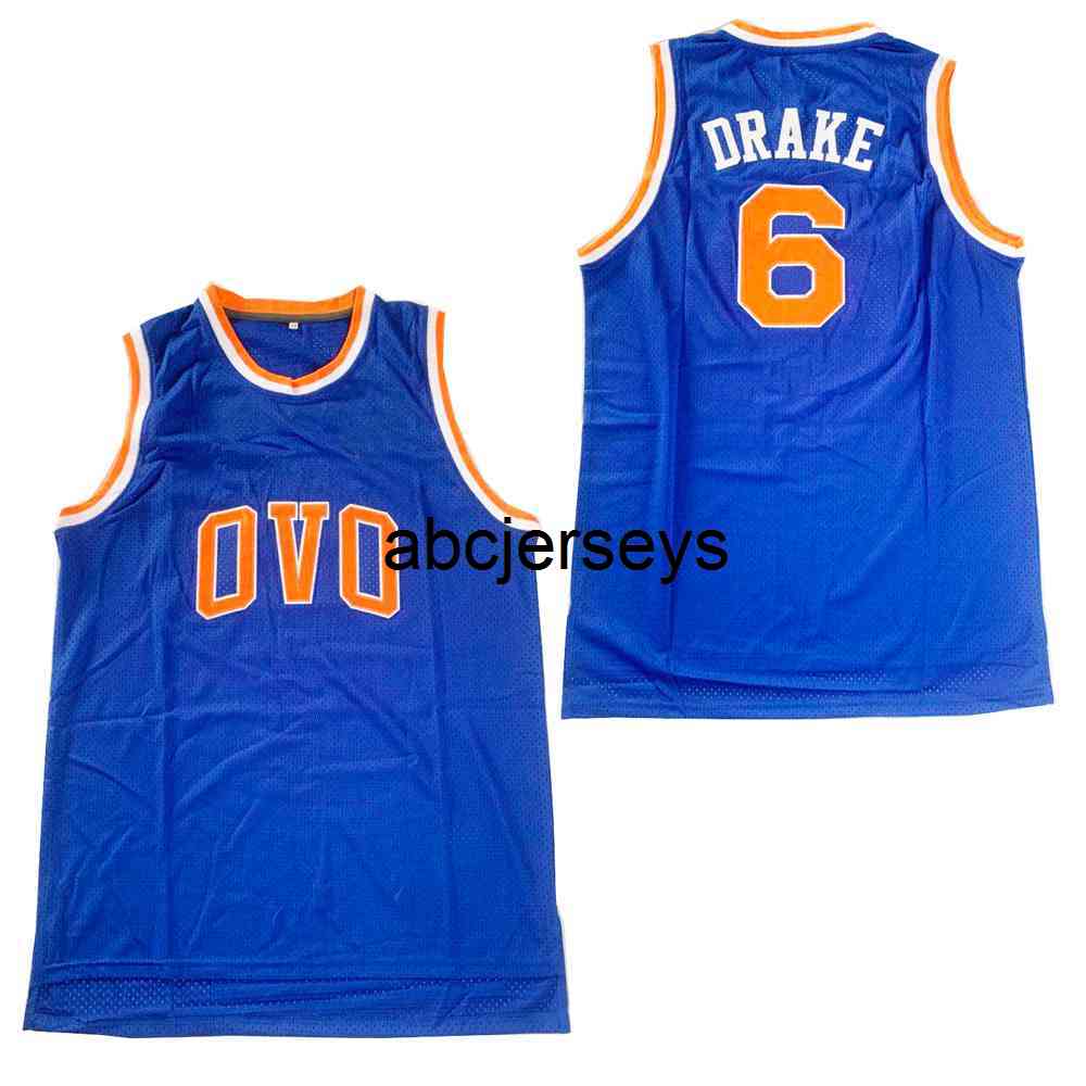 

Full embroidery ove 6 DRAKE sewing Hip-hop movie jersey bule 2020 summer big Retro College Jersey XS-6XL, Picture10