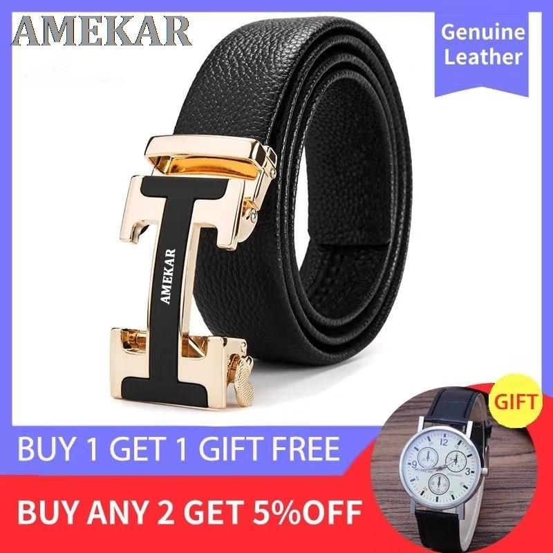 Belts 2021 Brand Designer High Quality Automatic Buckle Men 's Luxury Man Fashion Business Belt Send The Watch