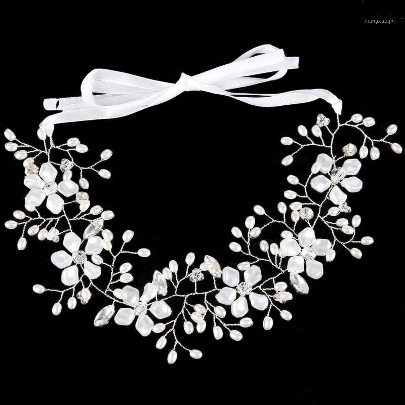 

Hair Clips & Barrettes Bridal Crown Headband Ribbon Flower Pearls Rhinestone Hairbands Headpieces Headdress For Women Wedding Accessories FO, Golden;silver