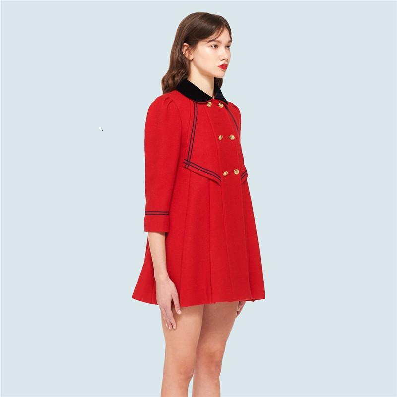 

Women' Jackets Red Wool Coat Women Autumn Winter Designers Vintage Double-Breasted Slim Abrigos Para Mujer Woolen Outwear Jacket 2201, Beige