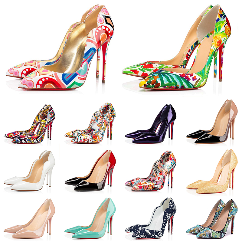 

Red Bottom Shoe Woman High Heel Lady Pump White Black Stiletto Sexy Studded Bridal Green Brown Leopard Champagne 8 10 12CM Thick Sneaker Womens Mid Boot Platform, 17