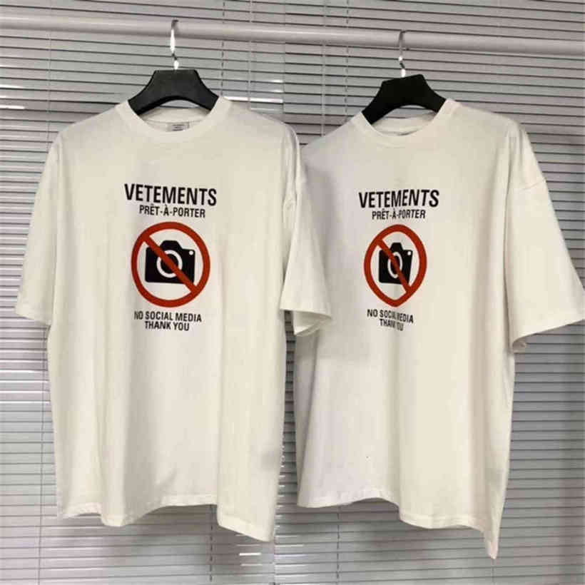 

Vetements Slogan Letters Are Forbidden From Photo'S Loose Tea For Man and Women Oversized Summer Style, White