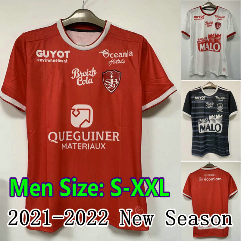 

2022 Stade Brestois 29 SATRIANO Soccer Jerseys 2021 22 HONORAT MOUNIE maillot de futol AGOUME CARDONA LASNE BELKEBLA CHARDONNET Y.BELAILI football shirts men kit, Away