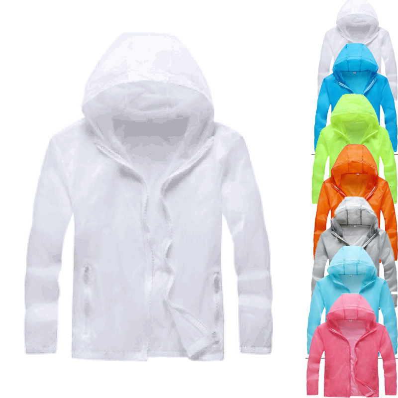 

Men's Jackets European and American Products Solid Color Thin Hooded Multicolor Sun Protection Clothing Qt4002-F004 FYP8, Water blue