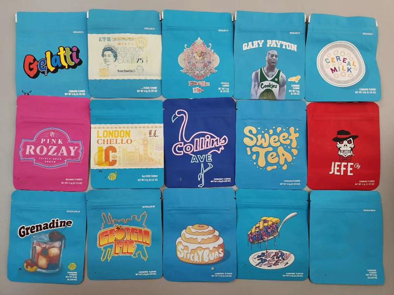 

Packaging Bag Cereal Gelatti Empty Bags California SF 3.5g Mylar White Runtz MINNTZ London Pound Touch Skin Childproof Gary Payton