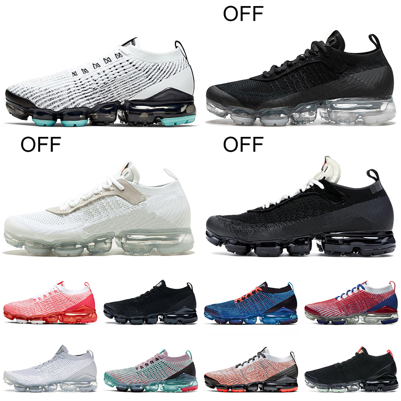 

Wholesale Nik Airs Vapor Max Fly knit 3 Running Shoes Women Mens Black Aurora Air VaporMax Flyknit 3.0 Trainers Blue Fury Bright Mango South Beach Sneakers, A16 36-40