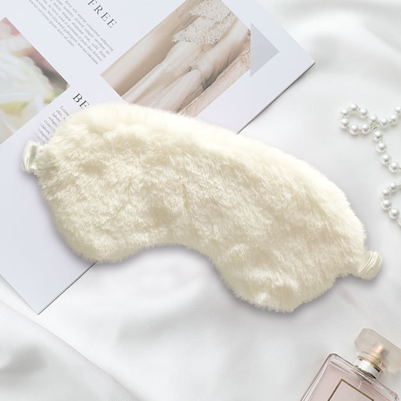 

Cute plush simulation silk summer breathable sleep Mask sshading goggles