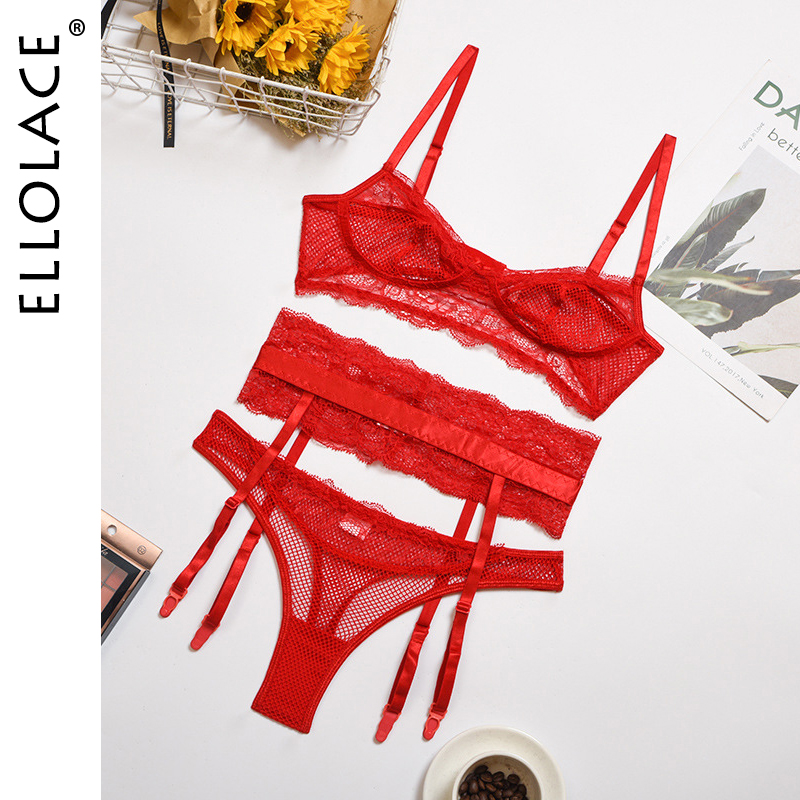

Underwear Women Set Sexy Lingerie Lace Transparent Sexy Bra Set Womens Underwear Sets Bra and Panty Set Wholesale, Red