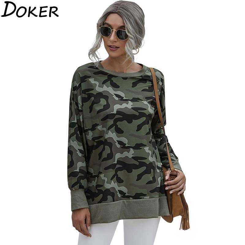 

Autumn Winter Leopard Camouflage Sweatshirt Women O-neck Long Sleeve Plus Size Casual Loose Pullover Vintage Sweatshirts 210604, Yellow leopard