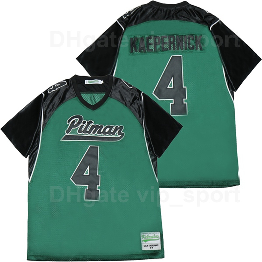 

John H. Pitman Football 4 Colin Kaepernick High School Jersey Men Team Color Green Sport Pure Cotton All Stitched Breathable Top Quality, 5 green