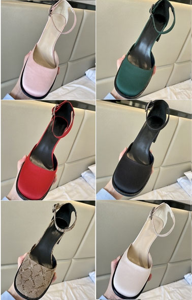 

Designer Women Heel Sandal Double G Real silk cloth Slipper Sandals Classic Fashion Luxury Metal Belt Buckle Thick Heel 5cm Sandals Top Qual, Custom