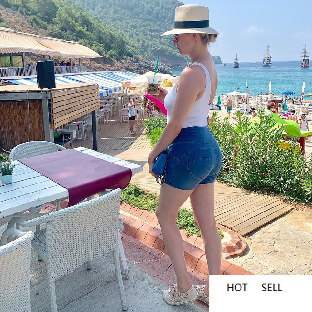 

Beach Shorts High Waisted Blue Denim Women Ladies Best Sexy Gym Shorts
