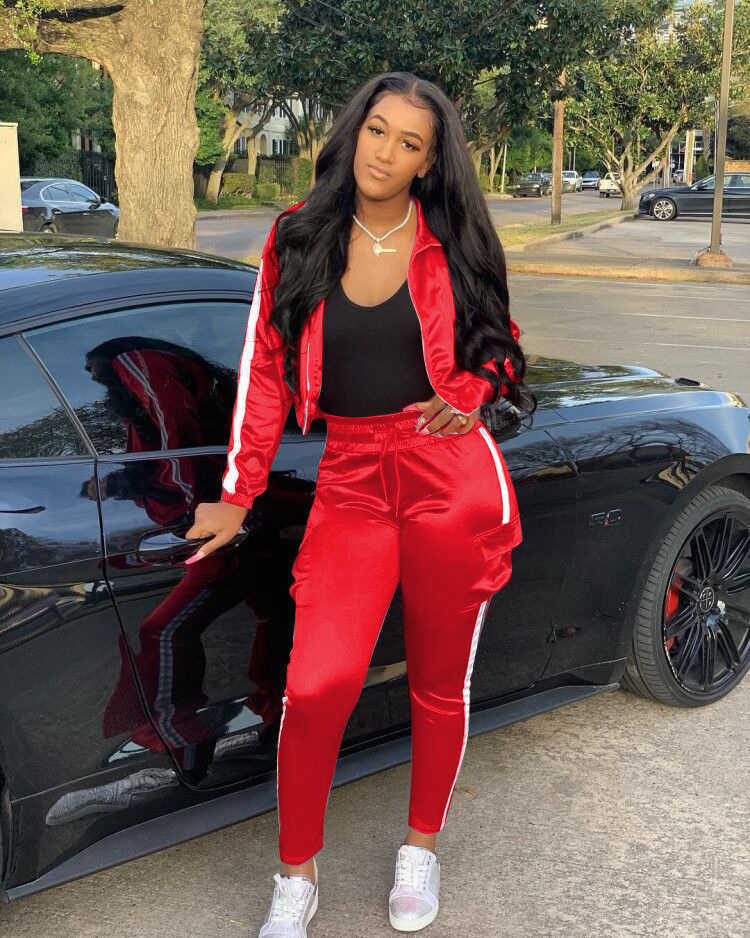 

Women's Fashion pants Clothing Sports Suit Long Sleeve Luminous, Gray