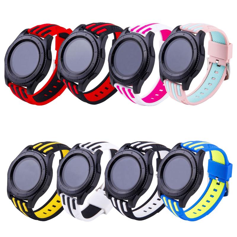 

Watch Bands Stripe Silicone Strap For Samsung Gear S3 Band Replacement Bracelet R760 Classic R770 Frontier 22mm