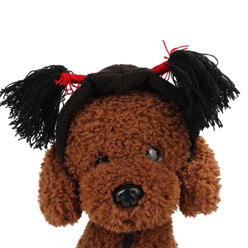 

Dog Apparel Halloween Funny Pet Cat Braid Hat Costume Party Cosplay Cap Headgear For Puppy Kitten Novelty Headwear Product