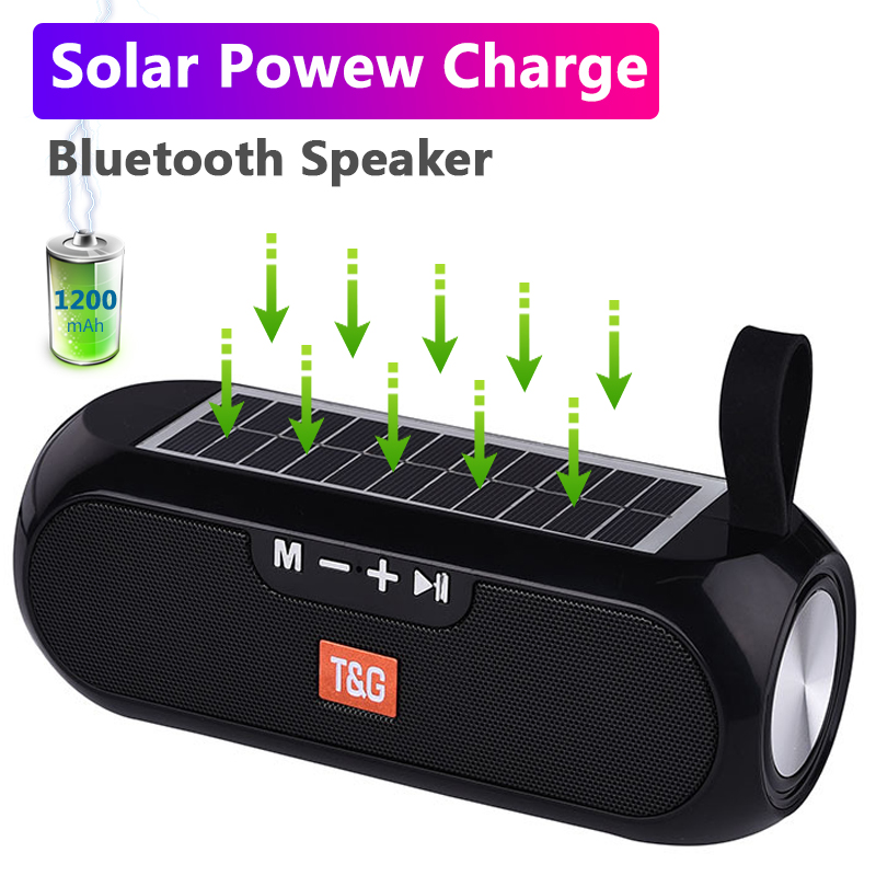 

TG182 Solar Charging Bluetooth Speaker Portable Column Wireless Stereo Music Box Loudspeaker Sport Outdoor Waterproof Speakers Bass Soundbox