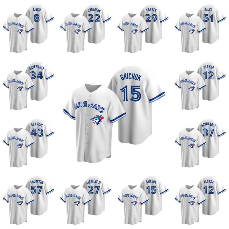 

Toronto Blue Men Jays Chase Anderson Cavan Biggio Joe Carter Ken Giles Cooperstown Women Youth Jersey, Blue;black