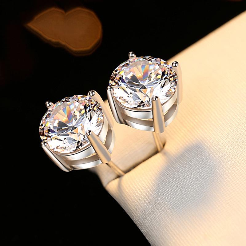 

Stud BOEYCJR 925 Silver Bull Head Design 0.1ct/0.3ct F Color Moissanite VVS Fine Jewelry Diamond Earrings For Women Gift, Golden;silver