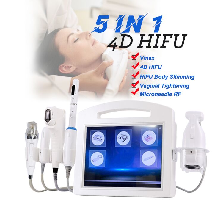 

High Quality 5 in 1 4D Ultrasound HIFU VMAX Fractional RF Microneedle Facial Lifting Wrinkle Removal Skin Firming Vaginal Tightening Beauty Equipment For Salon