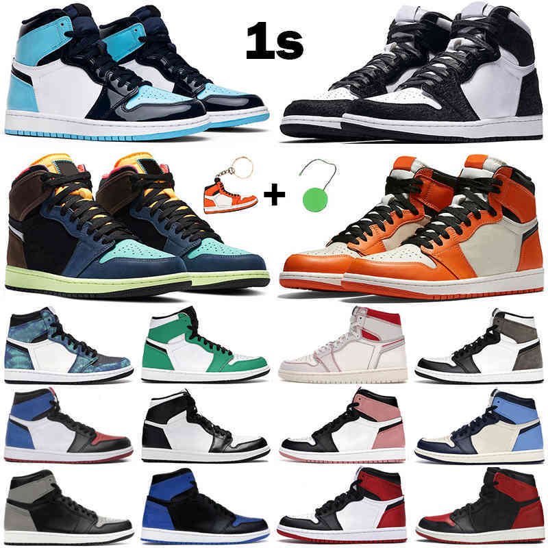 

2021 men basketball shoes 1s high OG 1 Volt Gold Chicago Obsidian Bred Dark Mocha Fearless Rust Pink Quartz mens women trainers sneakers, Lucky green