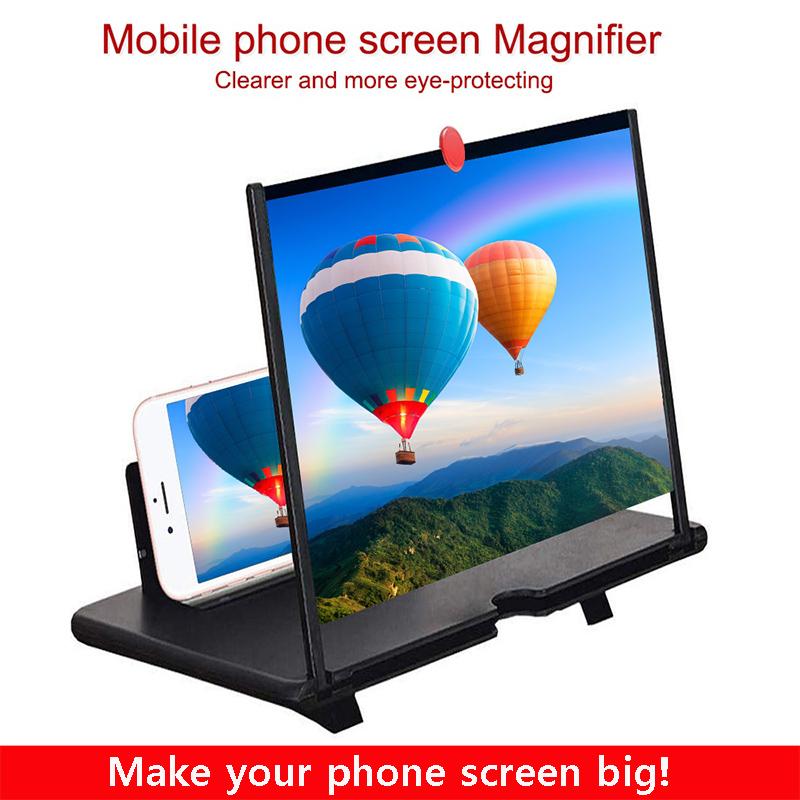 

Cell Phone Mounts & Holders 12" 3D Screen Magnifier For HD Smart Phones Enlarger Projector Movie Videos Gaming With Foldable Stand