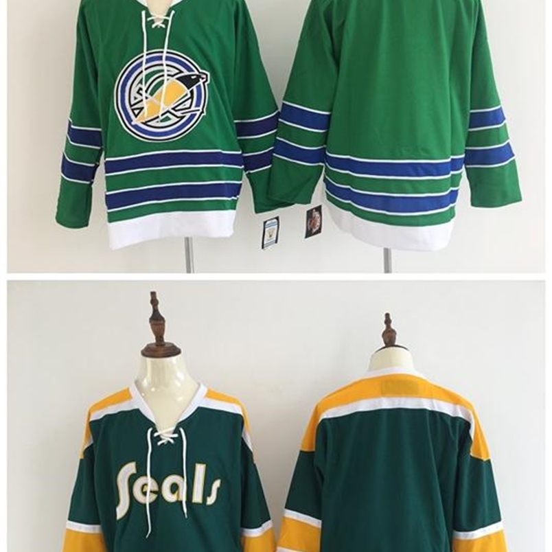 

95 Oakland Seals Jersey Blank No Name Number California Golden Seals Vintage Stitched Hockey Jerseys, Black