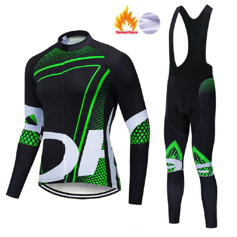 

Racing Sets Winter Men's Plus Velvet Cycling Jersey Suit Bib Belt Gel Pad Wear-resistant Road Bike Triathlon Uniform, Black;blue
