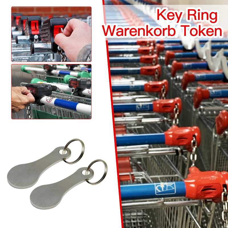 

Hooks & Rails 2pcs Ring For Key Keychain Metal Aluminum Alloy Black Shopping Cart Token Keyring Accessories Decor Hook Drop