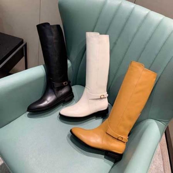 

2021 Womens EMPREINTE Knee Boots Fashion Cow Leather Metal Buckle Ankle Boot Top Designer Ladies winter booties shoes size 35-40