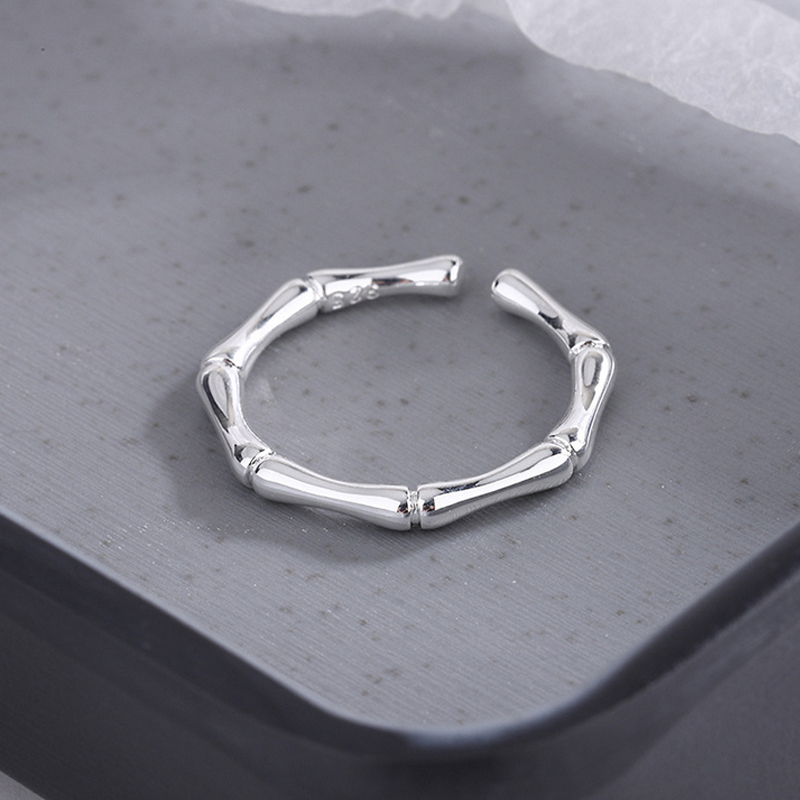 

Simple Style Bamboo Joint Open Ring Silver Gold Women Cute Finger Rings for Gift Party Fashion Jewelry Accessories