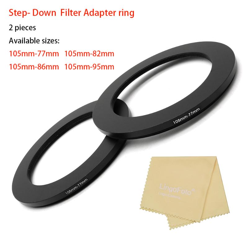 

Lens Adapters & Mounts 2-pieces Step Down Ring Filter Adapter With A Cleaning Cloth , 105mm-77mm 105mm-82mm 105mm-86mm 105mm-95mm
