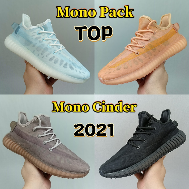 

Top quality mono pack V2 running shoes men ice mist cinder clay fashion women sneakers mens trainers US 5-13, Bubble wrap packaging