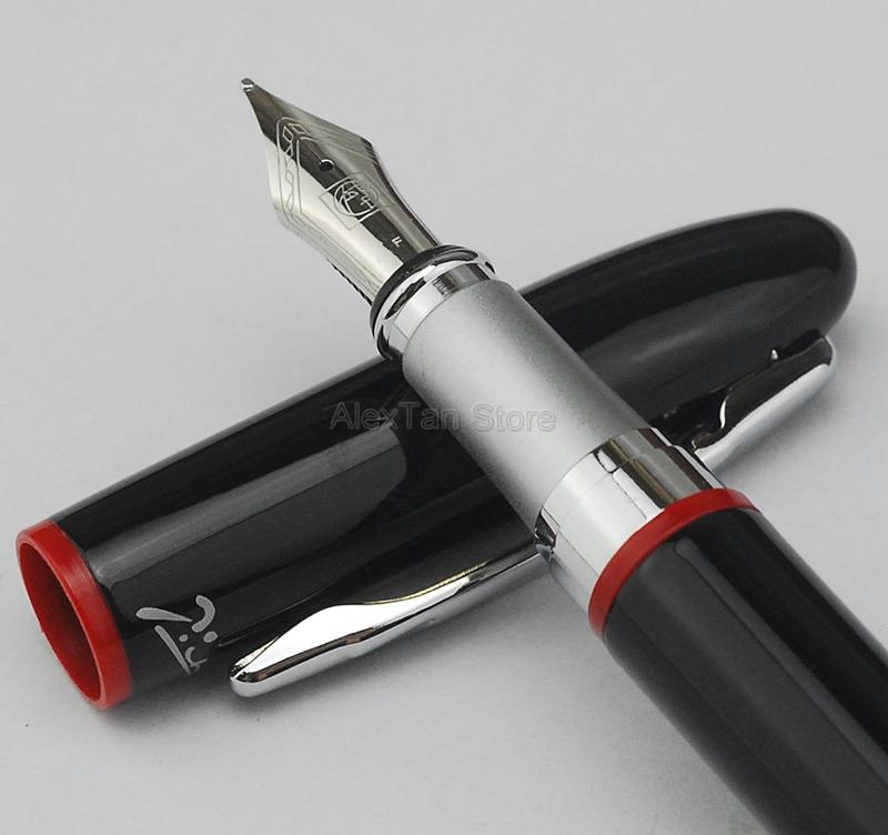 

Picasso 907 Business Montmartre Pimio Metal Black Fountain Pen With Yellow/Red Ring Original Box Fine Nib For Stationery Pens