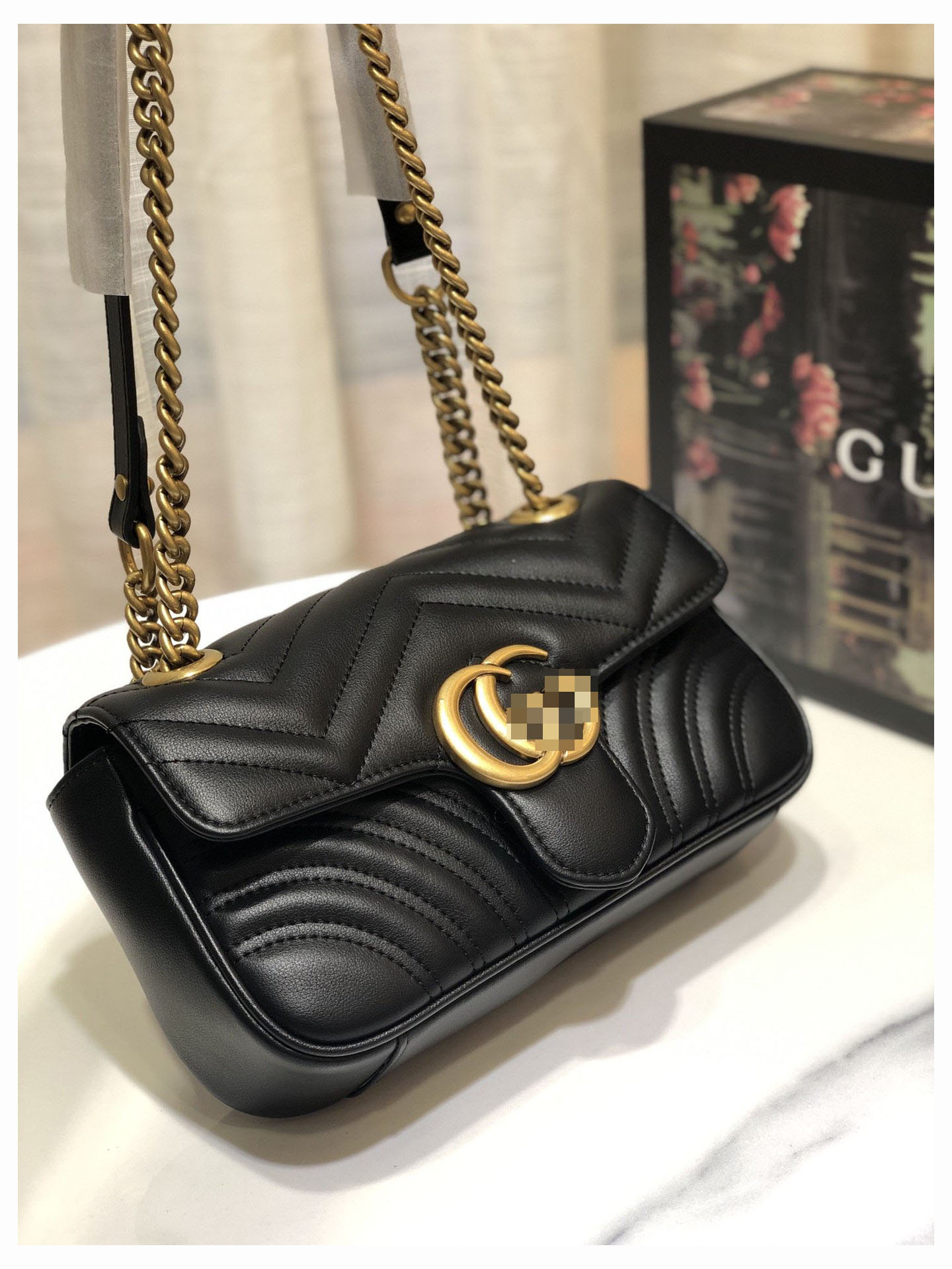 

GGLVLouisBag VuttonYSLDesigner Women Shoulder Bags High Quality Leather Heart Style Gold Chain Womens Handbag Tote Messenger Bag Totes, Black