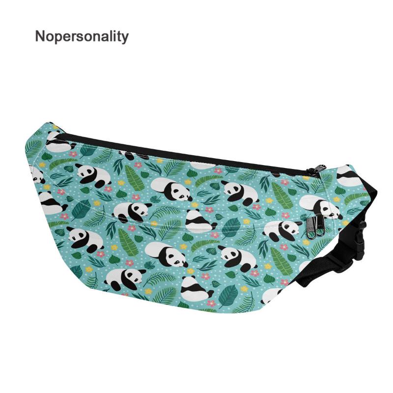 

Nopersonality Panada Bamboo Print Waist Pack Multifunctional Belt Bag Casual Pouch Female Travel Banana Bags Ladies Fanny