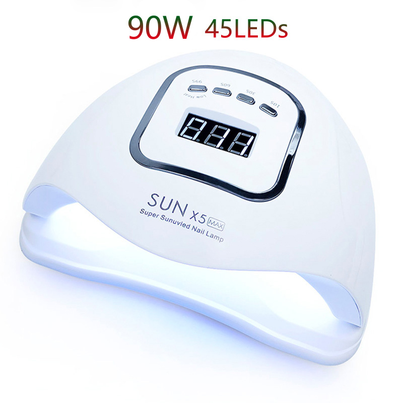

90W SUN X5 Max UV LED Nail Lamp Electric Nails Dryer 45 LEDs Quick Gel Polish Dryers Manicure Pedicure Salon Drying Machine