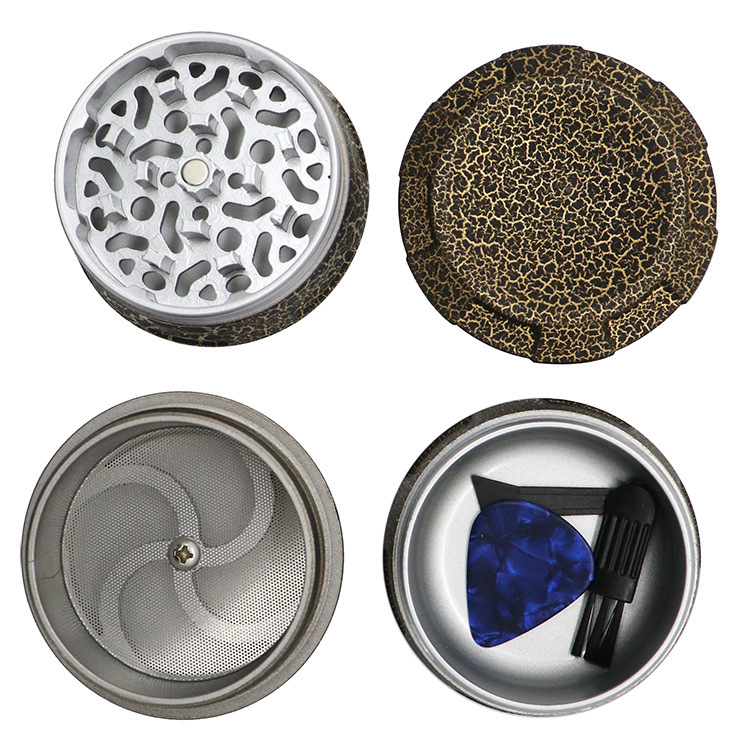 

Crack paint aluminum alloy cigarette grinder 63mm four layer corner smoking grinder