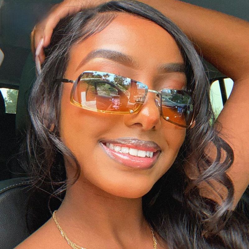 

Sunglasses 2021 Women Rectangle Vintage Designer Retro Punk Sun Glasses Female Lady Eyeglass Steampunk Driver Goggles