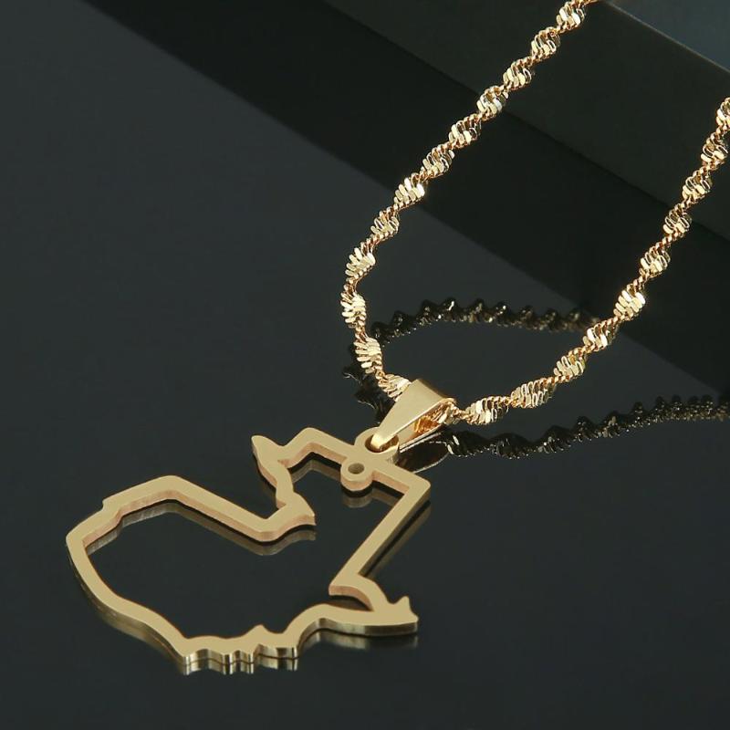 

Pendant Necklaces Stainless Steel Guatemala Map Necklace For Women Men Of Chain Jewelry
