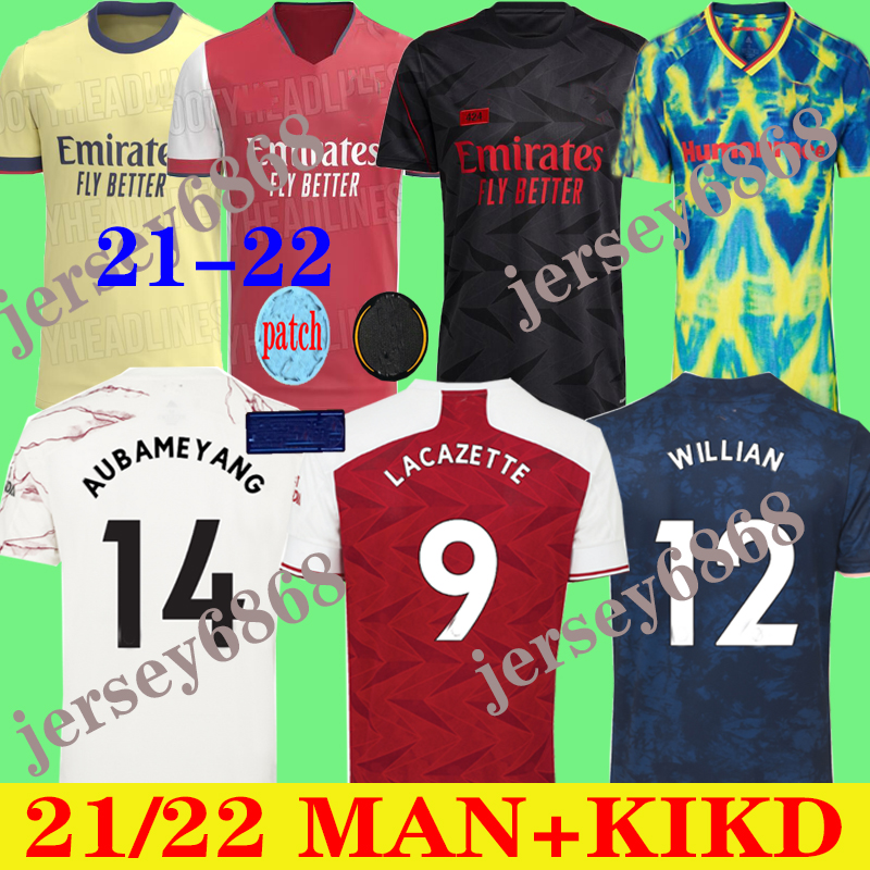 

20/21/22 Gunners Home Soccer Jersey 2021 Pepe Nicolas CeBallos Henry Guendouzi Sokratis Maitland-Niles Tierney Man Futebol Camisa Uniformes, Yellow