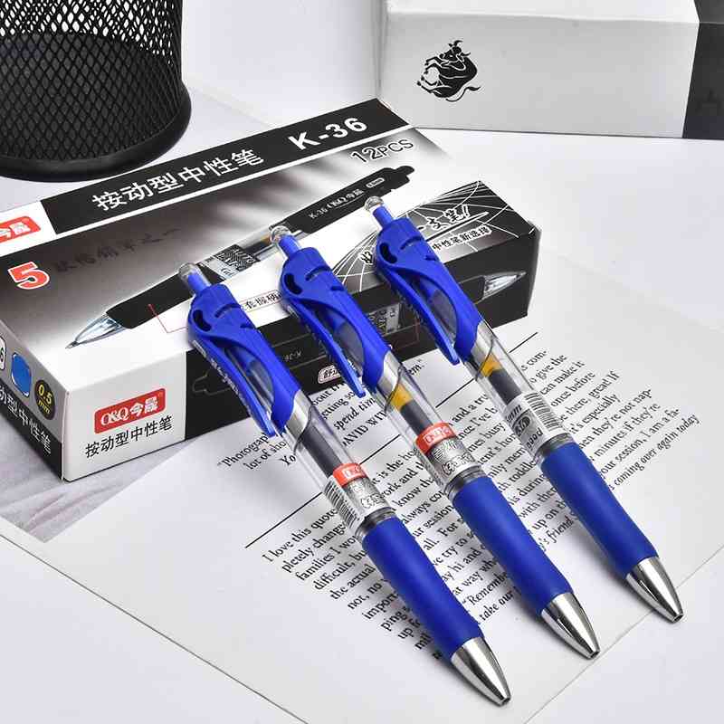 

K36 Jinsheng stationery test business advertisement signature double ball head press 0.5mm neutral pen