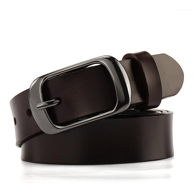 

Belts Belt For Women Ladies Glossy Leather Simple Casual Fashion Cowhide Fine Waistband Western Waist Sash Men, Black;brown