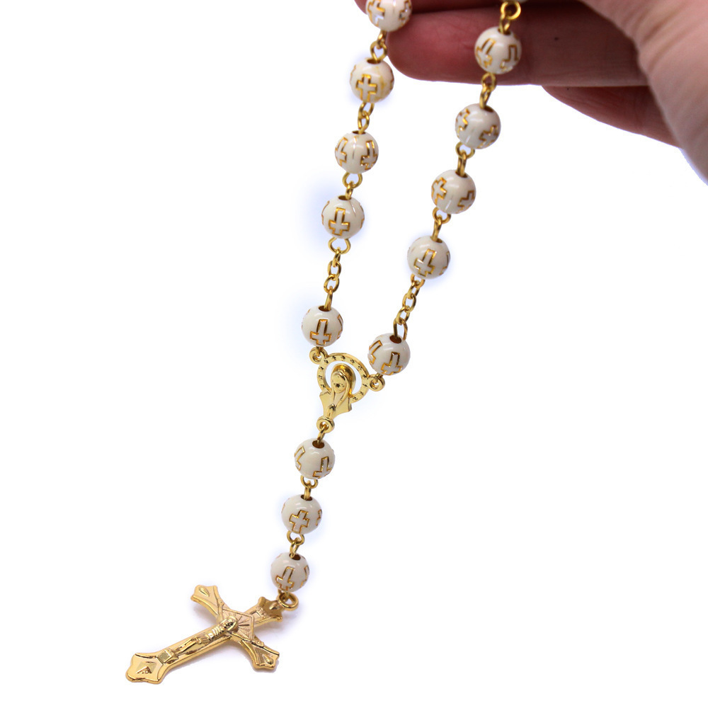 

Rosario Con Cordón Para Coche Cruz Colgante, Pulsera Con Cruz De Plástico