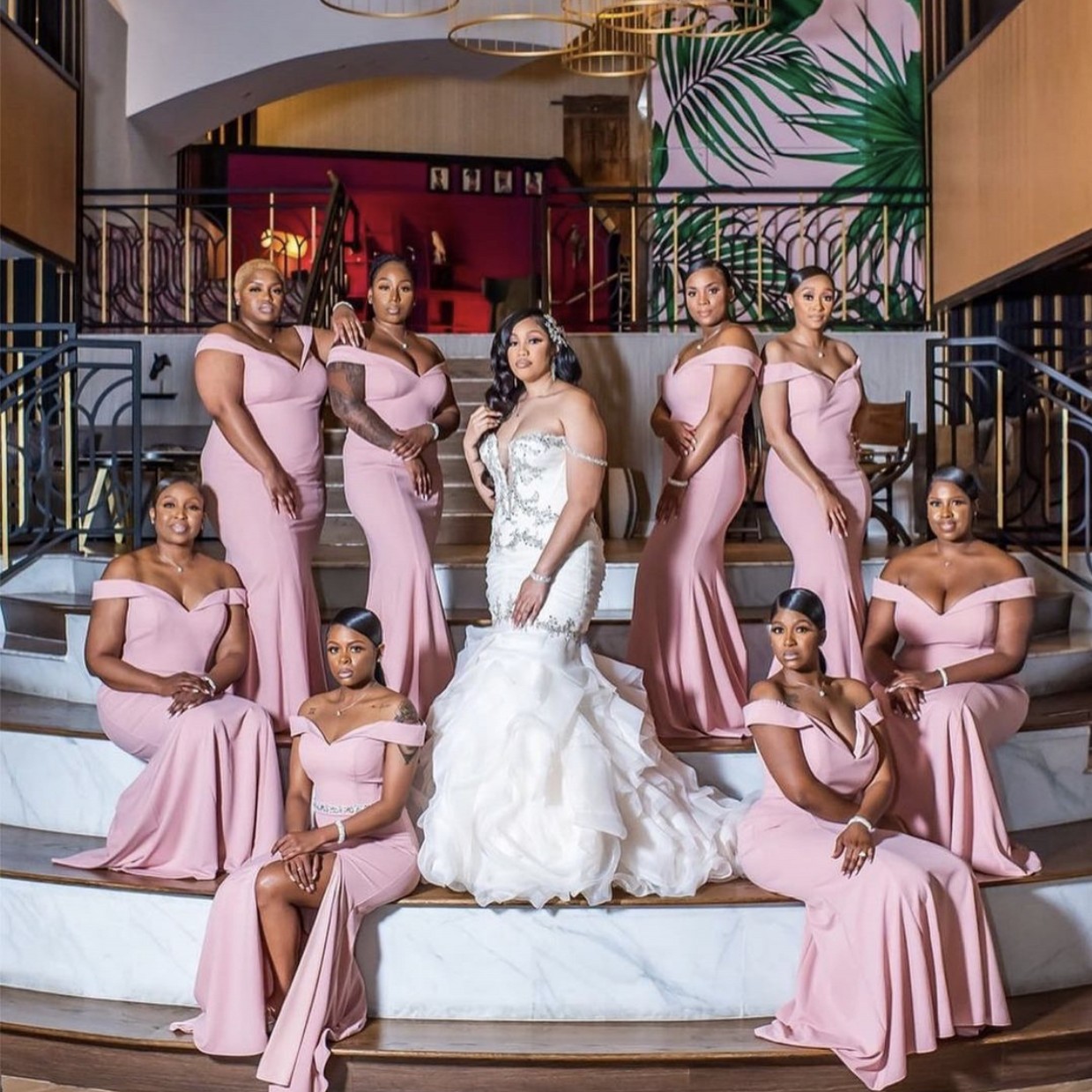 

Pink Bridesmaid Dresses Country Style Mixed Order Custom Made Beach Wedding Party Guest Gowns Maid of Honor Dress Off Shoulder Side Split