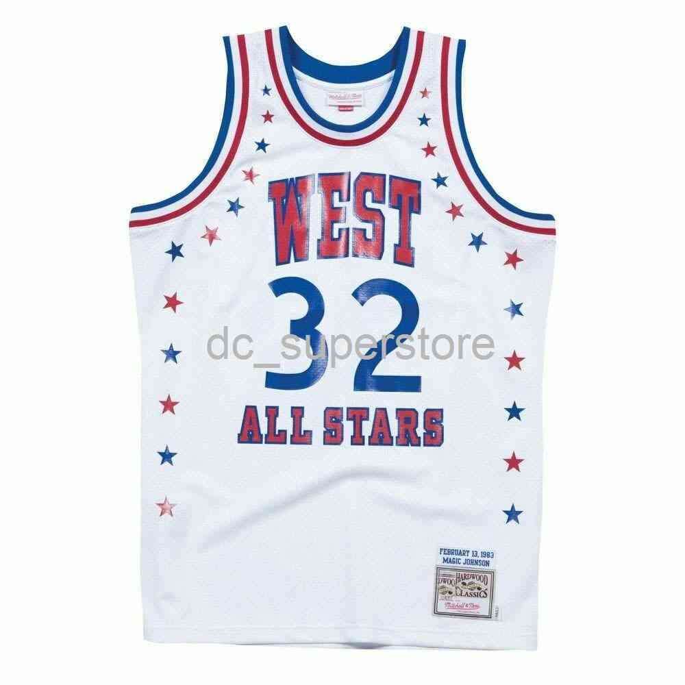 

Mens Mitchell & Ness Johnson 1983 All Star West Jersey Stitched Custom Any Name Number XS-6XL Basketball Jersey, Black